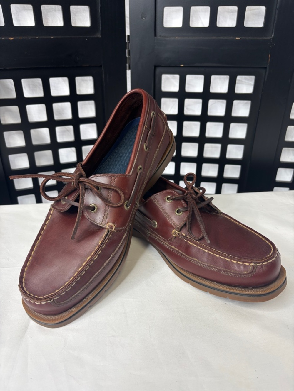 🤎 Sebago Boat Shoes Mens 9.5 Brown Leather B11066 Dockside Deck Casual 🤎